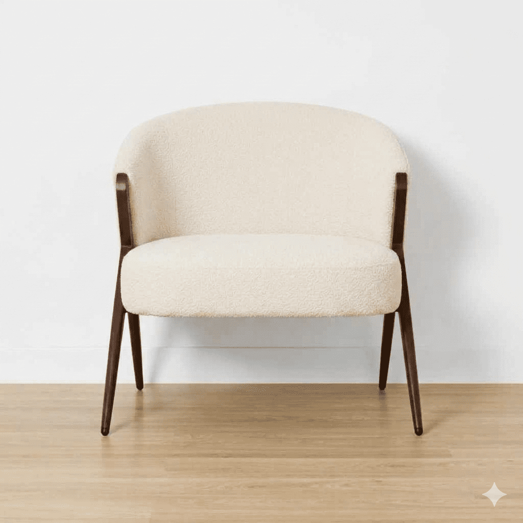 Anko Chenille Lounge Accent Chair, White