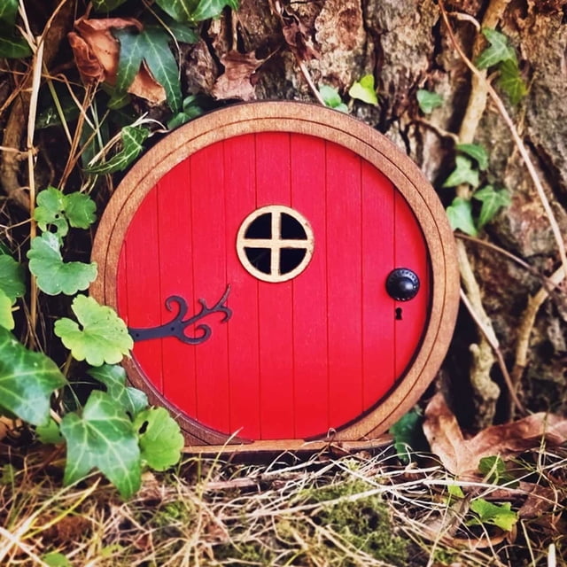XZNGL 3D Diy Garden Tree Doors Miniature Door Decoration Tale Mini Gift for Kids