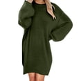 thumbnail image 1 of Robe Chandail pour Femmes 2025 Longueur Moyenne à Manches Longues Col Rond Décontractée Ample Robe en Peluche Robe Chandail Surdimensionnée Automne Hiver Ample Décontractée Douce Chandail, 1 of 5
