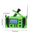 thumbnail image 2 of Radio d'Urgence Multifonctionnelle à Énergie Solaire et à Manivelle avec Banque d'Alimentation 10000mAh, Récepteur FM/AM/WB Étanche IPX3 et Lampe de Poche LED Vert/orange (Modèle 168) Chargement USB, 2 of 5