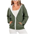 thumbnail image 1 of Timegard Vestes à Capuche Zippées pour Femmes Manches Longues Chandails en Molleton Décontractés Mode Automne avec Poches, 1 of 7
