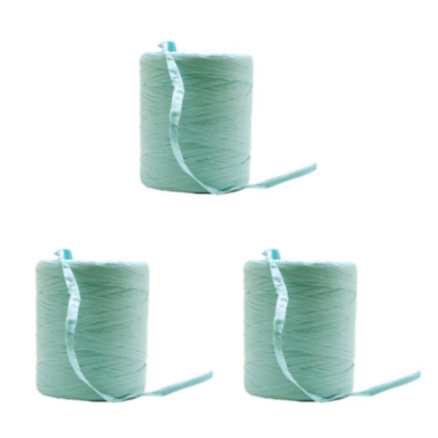 Baohd Fil de Raphia Robuste et Durable pour Bricolage Ruban en Papier Naturel Fil de Crochet Solide Vert 3Set