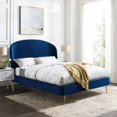 thumbnail image 4 of Modway Mira Upholstered Performance Velvet Queen Platform Bed in Navy, 4 of 11