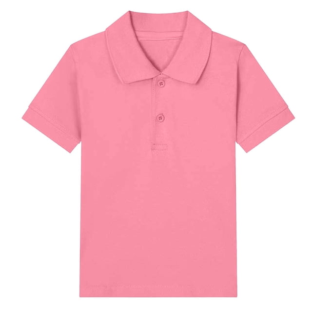 Annhoo Polos d'Été pour Filles à Manches Courtes, Col Rabattu, Boutons, Coton, Tennis, Uni, Décontracté, Tunique Basique, 2 à 15 Ans