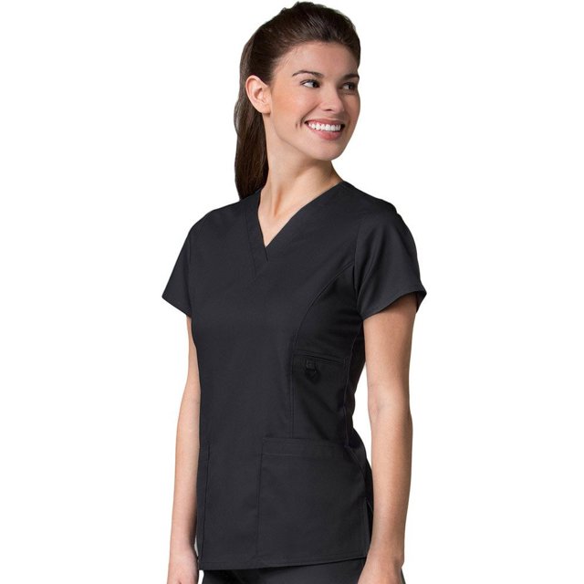 Haut de Sarrau Uni à Col en V COOLMAX pour Femmes EON