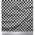 thumbnail image 1 of Soimoi White polyester Crepe Fabric Diagonal Check Print Sewing Fabric Yard 52 Inch Wide, 1 of 5