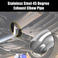 thumbnail image 2 of Unique Bargains 4 Pcs OD 2.5 Inch 45 Degree SS304 Stainless Steel Exhaust Elbow Pipe for Car Modified Exhaust System, 2 of 7