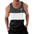 thumbnail image 1 of LOVZFMLL Tank Tops for Men Casual Fashion Patchwork Print Pullover Round Neck Sports Tank, 1 of 3