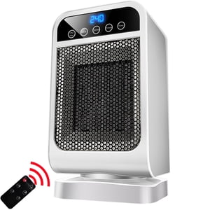 Petit Space Chauffe-glace Portable Oscillation Céramique avec 180 Rotation de degré 2000 watt 220 Volt 110 Contrôle à distance du thermostat réglable Volt et surchauffe Protection