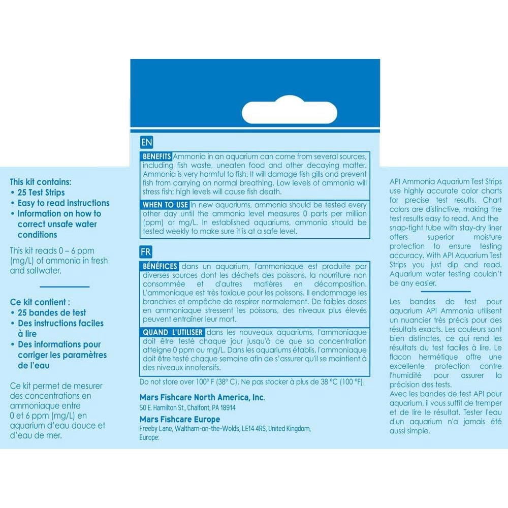 API Ammonia Test Strips, Freshwater and Saltwater Aquarium, 25-Count