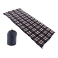 thumbnail image 1 of Fleece Sleeping Bag Portable Travel Warm Sleeping Bag for Adults Outdoor Camping Hiking Climbing Navy Blue Grid, 1 of 9