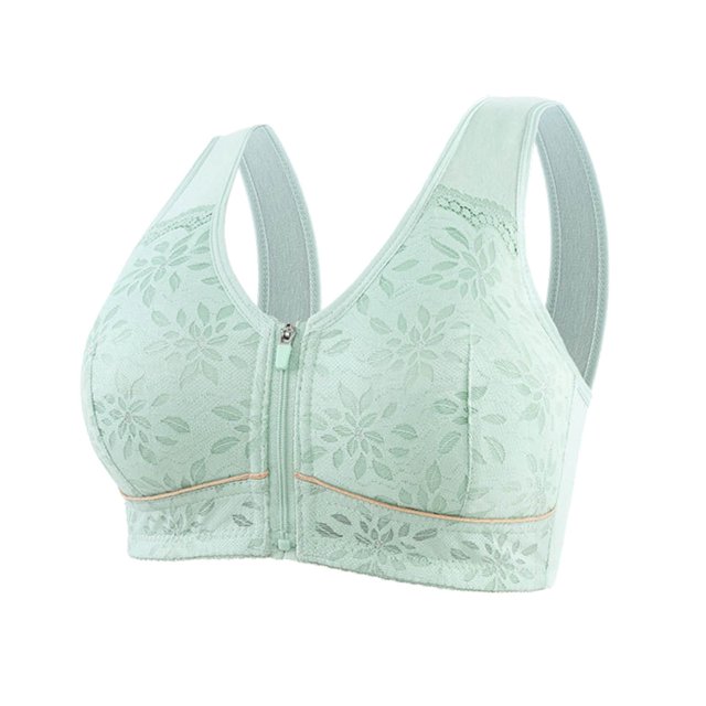 Bras for Women, Womans Printing Lace Thin Style Front Buckle Elastic Style Large Size Bra Without Steel Rim