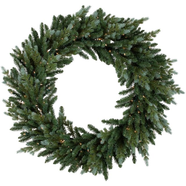 Northlight Real Touch™ Pre-Lit Blue Spruce Artificial Christmas Wreath - 48" - Clear Lights