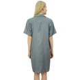 thumbnail image 4 of Bimba Robe de Nuit Gris à Col Cranté pour Femme avec Poches-12, 4 of 6