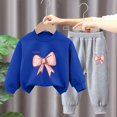 thumbnail image 3 of Pisexur Ensemble 2 Pcs pour Bébé Filles Garçons Automne Hiver Mode Décontractée Polaire Manches Longues Col Rond Chandails en Molleton et Pantalons Vêtements de Détente Imprimé Mignon Ensemble de Survêtement pour Enfants 3-8 Ans, 3 of 4