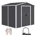 thumbnail image 1 of Outsunny Remise de Rangement Extérieure 8 Pieds X 7 Pieds Remise de Jardin avec Serrure, Gris Foncé, 1 of 10