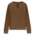 thumbnail image 4 of Timegard Womens Sweatshirts V Neck Casual Pullover Tops Sports Solid Color Workout Running Tops, 4 of 9