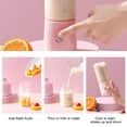 thumbnail image 4 of Weloille Portable Dual Cup Juicer 1 Set, Includes Juicer Cup Type-C Charging Cable, Compact Wireless Juice Extractor, USB Rechargeable Fruit Juicer for Home Kitchen Travel Outdoor Daily Use, 4 of 6
