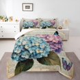 thumbnail image 1 of Ensemble de Douillette Papillon Coloré Bleu Violet Hortensia Literie Très Grand pour Filles Garçons Enfants Rustique Ferme Floral Literie Ensembles de Douillette Imprimé Papillon de Rêve Couette Insert Style Romantique Courtepointe, 1 of 7