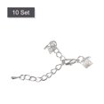 thumbnail image 3 of Unique Bargains 10Set Ribbon Crimp Clamp Ends Lobster Claw Clasps & Chain 6mm Silver Tone for DIY, 3 of 7