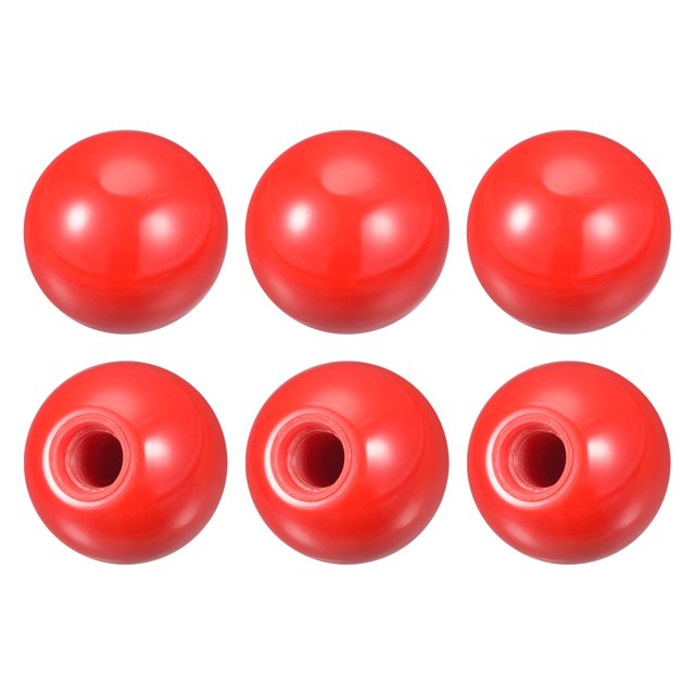 Unique Bargains Threaded Ball Knobs, 1.57Inch Dia M12 Female Thread Thermoset Round Ball Handles, Red 6 Pack