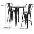 thumbnail image 3 of Bowery Hill Metal 3 Piece Bar Table Set in Black, 3 of 8