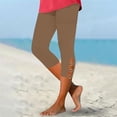 thumbnail image 4 of Timegard Womens Capri Pants Elastic Waisted Cutout Slim Solid Color Comfy Short Leggings Bottom Trousers, 4 of 7