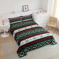thumbnail image 4 of Erosebridal Aztec Bedding Full Comforter Set for Adult, Rustic Bear Down Comforter, Geometric Stripe Decor, 3pcs, 4 of 7