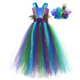 thumbnail image 1 of FhsagQ Robes Filles Robes de Noël Taille 7-8 Boho Tout-Petits Filles Performance Robe Princesse Robe Décontractée Tutu Robe en Maille Manteau avec Couvre-Chef Ensembles 2 Pcs Bleu 6-7 Ans, 1 of 4