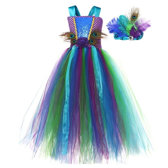 WEAIXIMIUNG Robes pour Enfants Filles 10-12 Robe de Performance pour Tout-Petites Robe Décontractée Robe Tutu Robe en Maille Manteau avec Couvre-Chef Ensembles 2 Pcs 4-5 Ans
