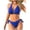Blue, variant on Kyusrd Bikini Sets For Women Two Piece Swimsuits Summer Beach Swim Bathing Suits Women's Sports Printing Matching Zipper Slim Jumpsuit Sports Surf Suit Swimsuit