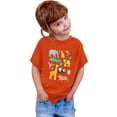 thumbnail image 3 of PMVFHDE T-Shirts Garçons Garçon et Fille Mode Décontractée Imprimé Col Rond Ample Manches Courtes T-Shirt Haut Orange, 6-7 Ans, 3 of 3