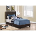 thumbnail image 1 of Monarch Specialties Bed, Twin Size, Platform, Bedroom, Frame, Upholstered, Pu Leather Look, Wood Legs, Brown, Transitional, 1 of 3