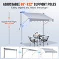 thumbnail image 4 of VEVOR Auvent Rétractable Manuel, Auvent de Patio Extérieur Rétractable de 78 Pouces Pare-Soleil Abri, Auvent de Porte et de Fenêtre de Patio Ajustable avec Rideau Pare-Soleil de 39 Pouces pour Cour Arrière, Jardin, Balcon, 4 of 9