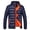Dark Blue, variant on fartey Mens Lightweight Down Coats Casual Thermal Winter Stand Collar Puffy Jacket With Zipper Pockets Slim Fitted Long Sleeve Thicken Snow Hiking Ski Coat, M-4XL