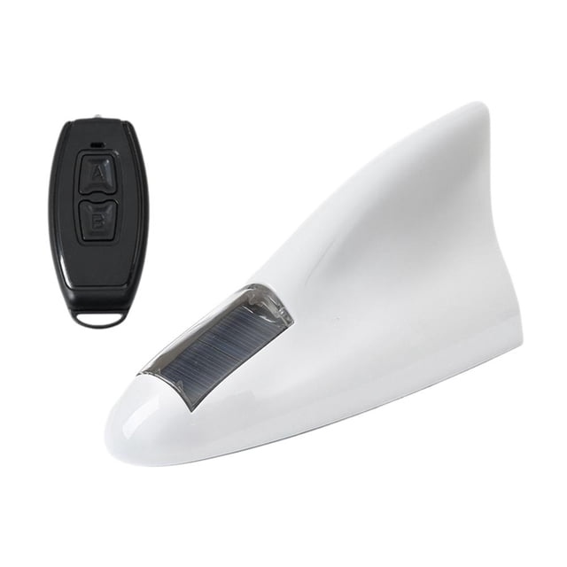 Car Solar Shark Fin Antenna Remote Control Flashing Light Body Decoration