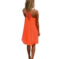 thumbnail image 2 of Innerwin Robe Mini Couleur Unie Débardeur pour Femme Fête Encolure Dégagée Ample Été Plage Robe d'Été Orange TG, 2 of 9