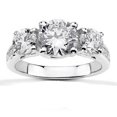 thumbnail image 1 of 1 5/8ct Three Stone Diamond Engagement Ring Solid 14K White Gold, 1 of 2