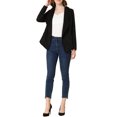 thumbnail image 2 of INSPIRE CHIC Veste Blazer en Faux Suède pour Femmes, Col, Manches Longues, devant Ouvert, m Noir, 2 of 7