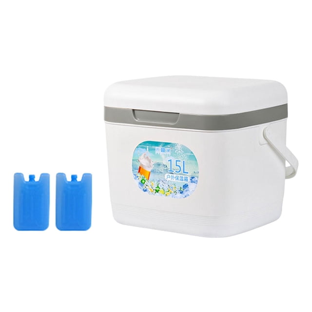 S SERENABLE 15L Leak Resistant Portable Cooler Box for Men Women Cold/Hot Drinks Concert White