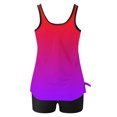 thumbnail image 4 of UPPADA 2 Piece Full Coverage Swimsuits for Women Floral Athleti Crewneck Bathing Suits High Waisted Tummy Control Modest Swimwear Comfy Tankini Top with Shorts Women Two Piece Swimsuit Red,2xl, 4 of 5