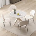 thumbnail image 4 of Costway Round Dining Table 36" Faux Marble Tabletop Rubber Wood Legs Kitchen White, 4 of 10