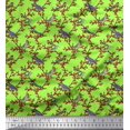 thumbnail image 1 of Soimoi Poly Georgette Fabric Leaves,Red Berries & Parrot Bird Fabric Prints By Yard 52 Inch Wide, 1 of 1