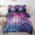 thumbnail image 1 of Erosebridal Literie Galaxie de Rêve Format Double, Ensemble de Lit Géométrique à Carreaux Format Double, Déco de Chambre à Imprimé Paillettes, Réversible, 1 of 5