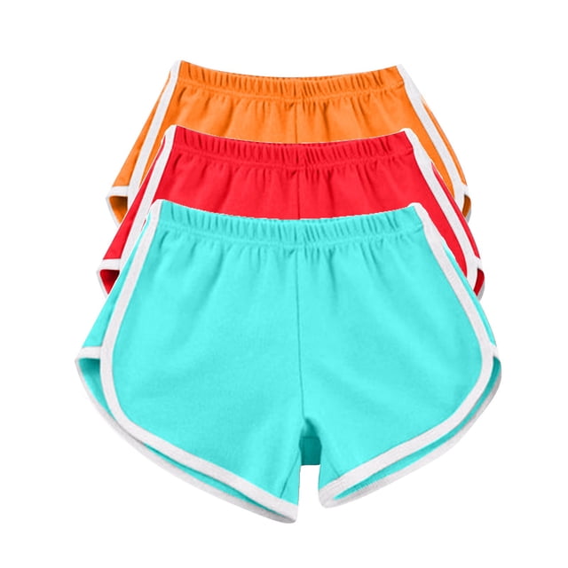 Timegard 3pc Womens Yoga Short Elastic Waisted Summer Athletic Running Active Sports Shorts Sweatshorts
