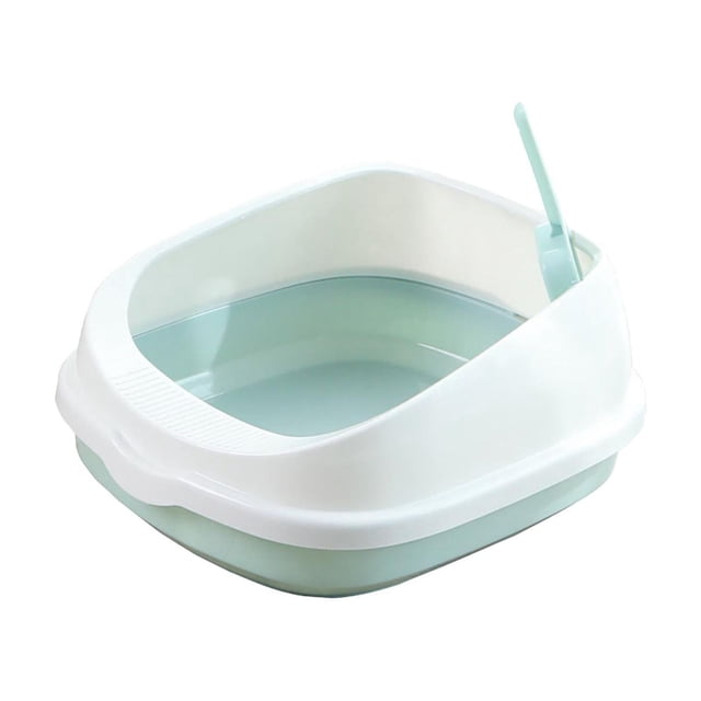 lionlar Pet Cat Litter Box Semi-enclosed Detachable Portable Toilet Sandbox Blue