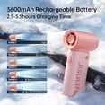 thumbnail image 4 of JISULIFE Portable Handheld Fan, 40000 RPM Turbo Fan, 12H Battery Life, 5-Speed, 3600mAh USB Rechargeable, Mini Pocket Design, Gift for Women Men, Travel Outdoor Use, 4 of 8