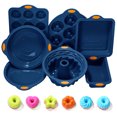 thumbnail image 1 of To encounter 31 Pieces Silicone Baking Pans Set, Nonstick Bakeware Sets, BPA Free Silicone Molds, with Metal Reinforced Frame More Strength, Navy Blue, 1 of 9