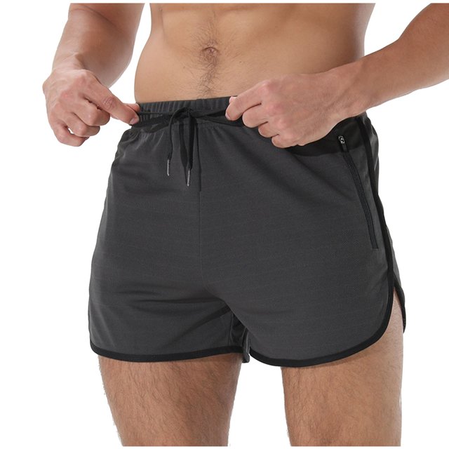 ohmzyzo Men's Running Shorts 3 Inch Quick Dry Gym Athletic Jogging Shorts with Zipper Pockets
