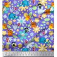 thumbnail image 1 of Soimoi Poly Georgette Fabric Floral,Bird & Animal Cartoon Printed Fabric 1 Yard 52 Inch Wide, 1 of 3